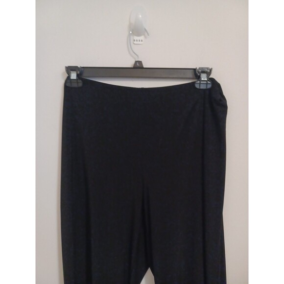 Black Palazzo Dress Pants Womens 16 Pull On Elastic Waist Wide Flare Leg Stretch - Picture 3 of 8